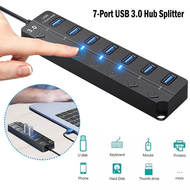 Usb Hub 7 Port - Hub USB 3.0, Hub USB 2.0,