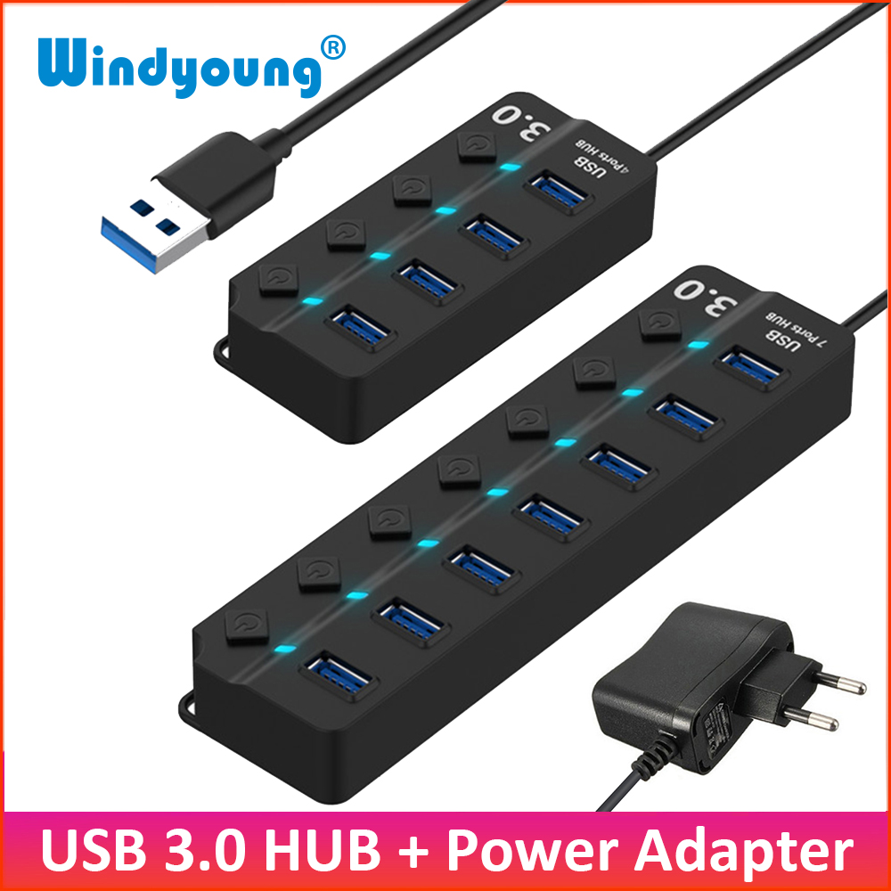 Usb Hub 7 Port - Hub USB 3,0 de 4/7 puertos,