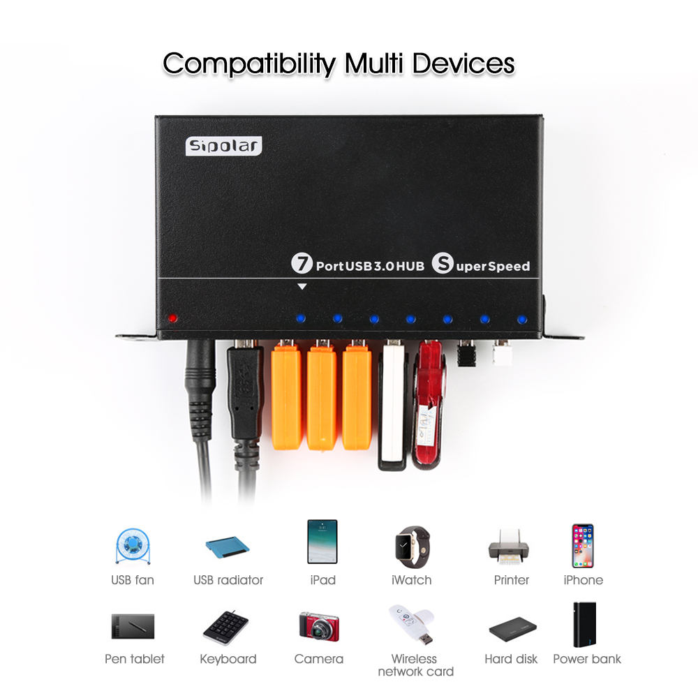 Usb Hub 7 Port - Hub USB 3.0 Industrial A-173 de