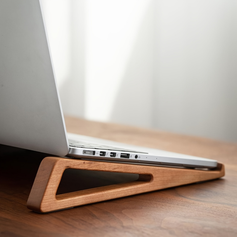 Laptop Stand Bamboo - Soporte Plegable de Madera para Portátil