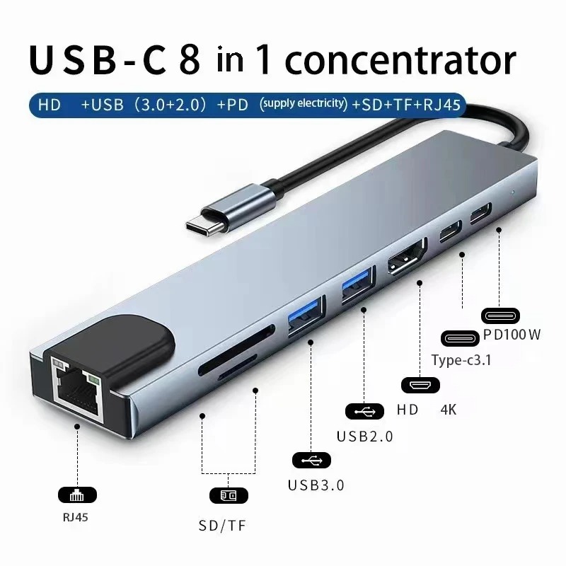 Usb Hub 7 Port - Usb 8 en 1 7 en