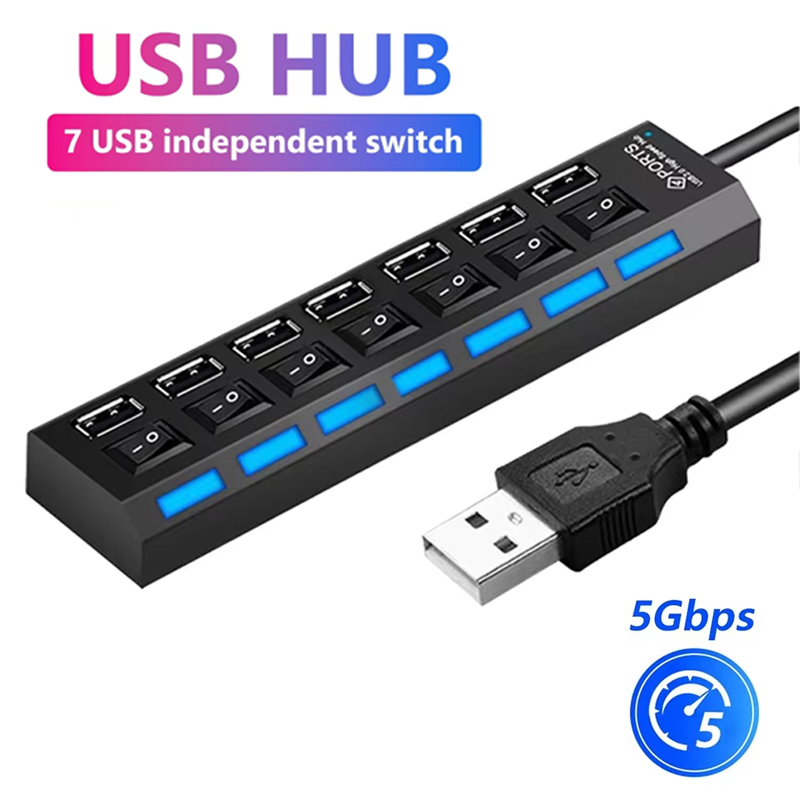 Usb Hub 7 Port - Divisor Hub USB 2,0 de 7