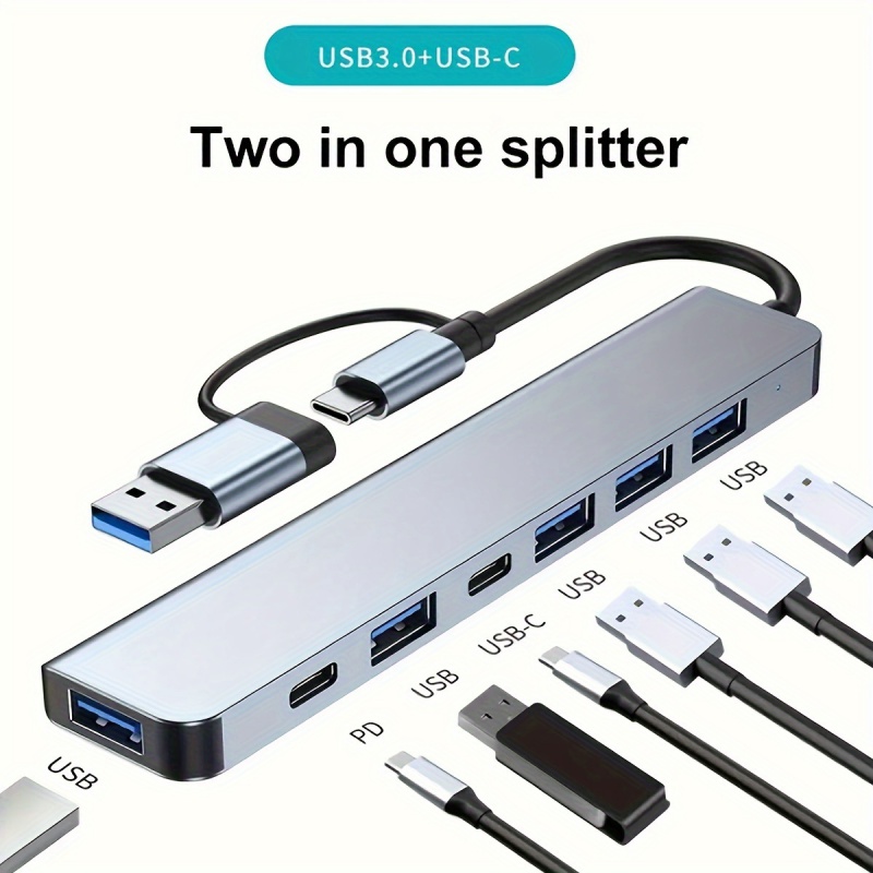 Hub USB-C 7 en 1 con Múltiples - Usb Hub 7 Port reseña y precio