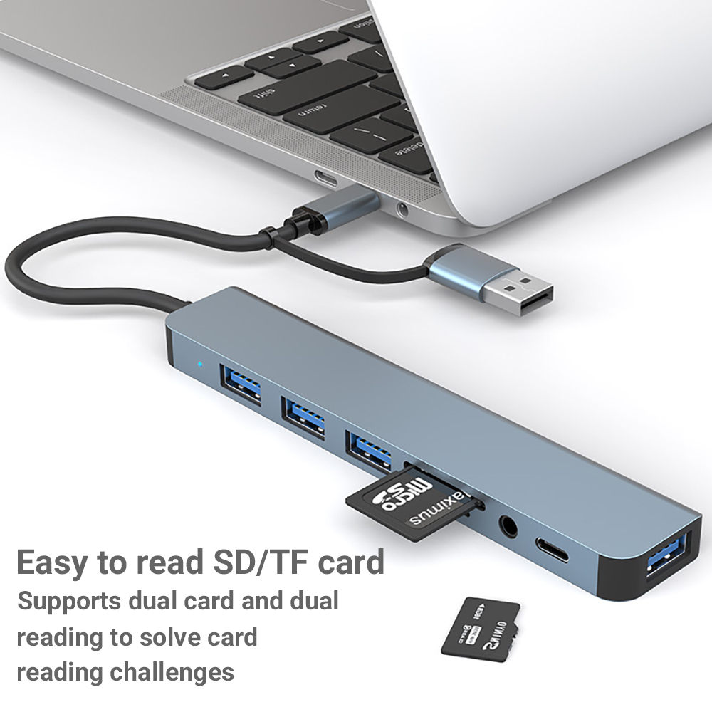 Base de Conexión USB + Tipo C  - Usb Hub 7 Port reseña y precio