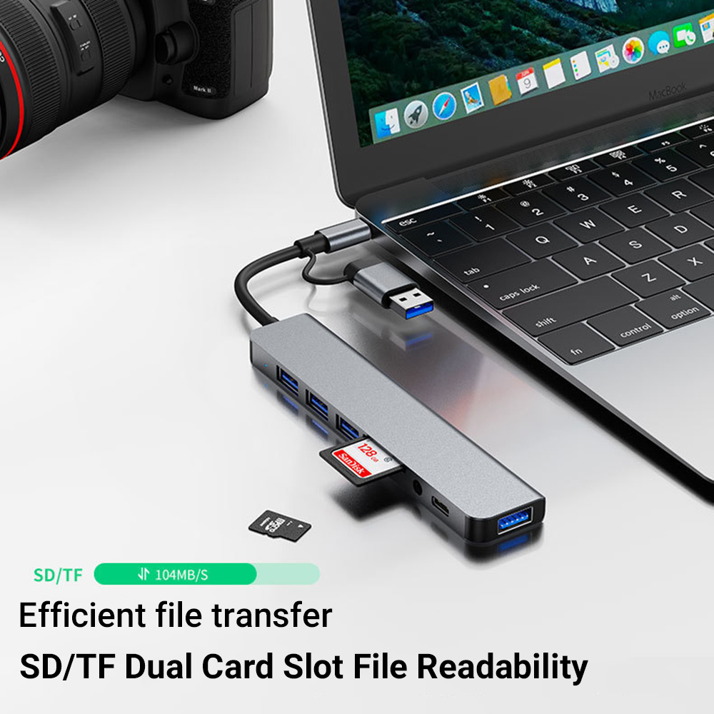 Base de Conexión USB + Tipo C  - Usb Hub 7 Port reseña y precio